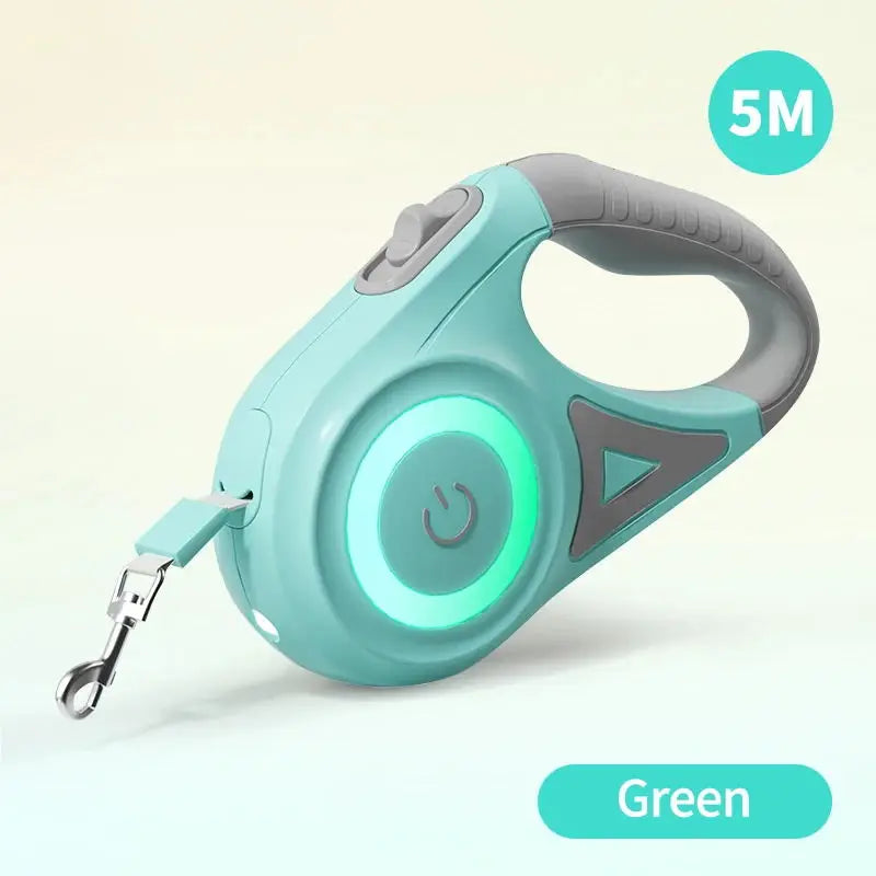 Automatic Retractable Dog Leash LED Luminous Leading Fashion Light Straps for Dog Puppy Pet Flexi Walking Running Lead