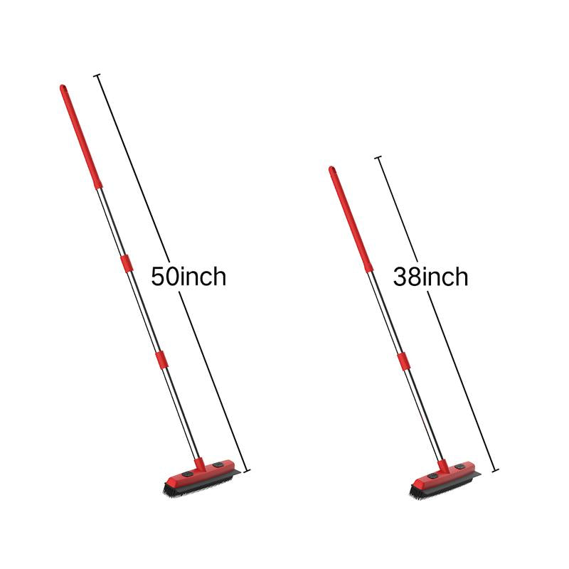 Pet Hair Remover Broom with Squeegee for Carpet & Tile Floors 2-In-1 Efficient Hair Removal Tool for Indoor & Outdoor Use Household Essential Multifunctional Hair Removal Brush - Shedding Grooming Kit