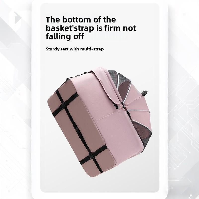 Pet Stroller for Cats Dogs Foldable Design with Sun Rain Cover Breathable Mesh Panel Storage Bag