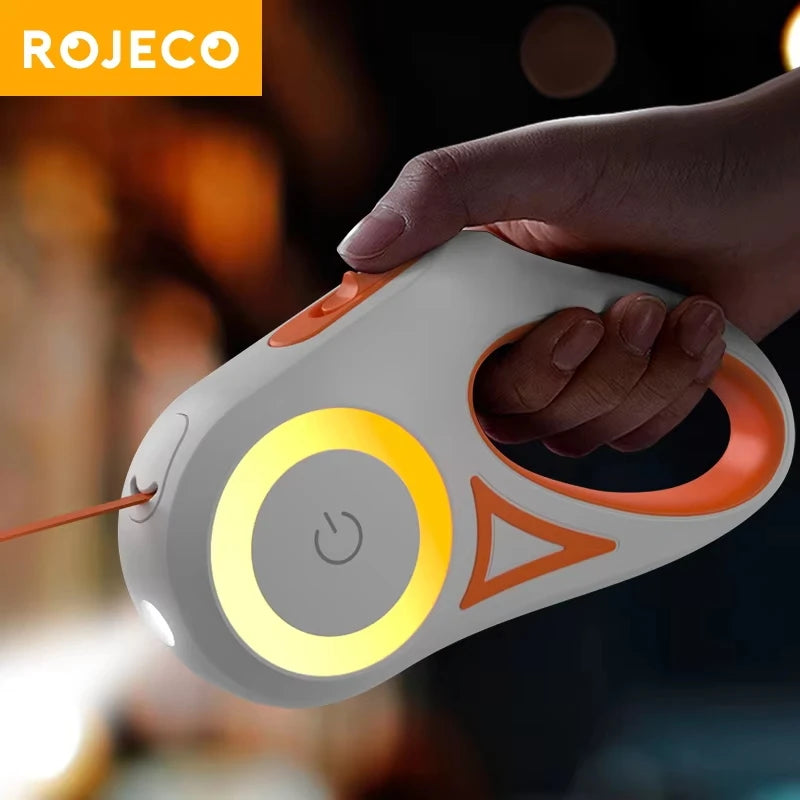 Automatic Retractable Dog Leash LED Luminous Leading Fashion Light Straps for Dog Puppy Pet Flexi Walking Running Lead