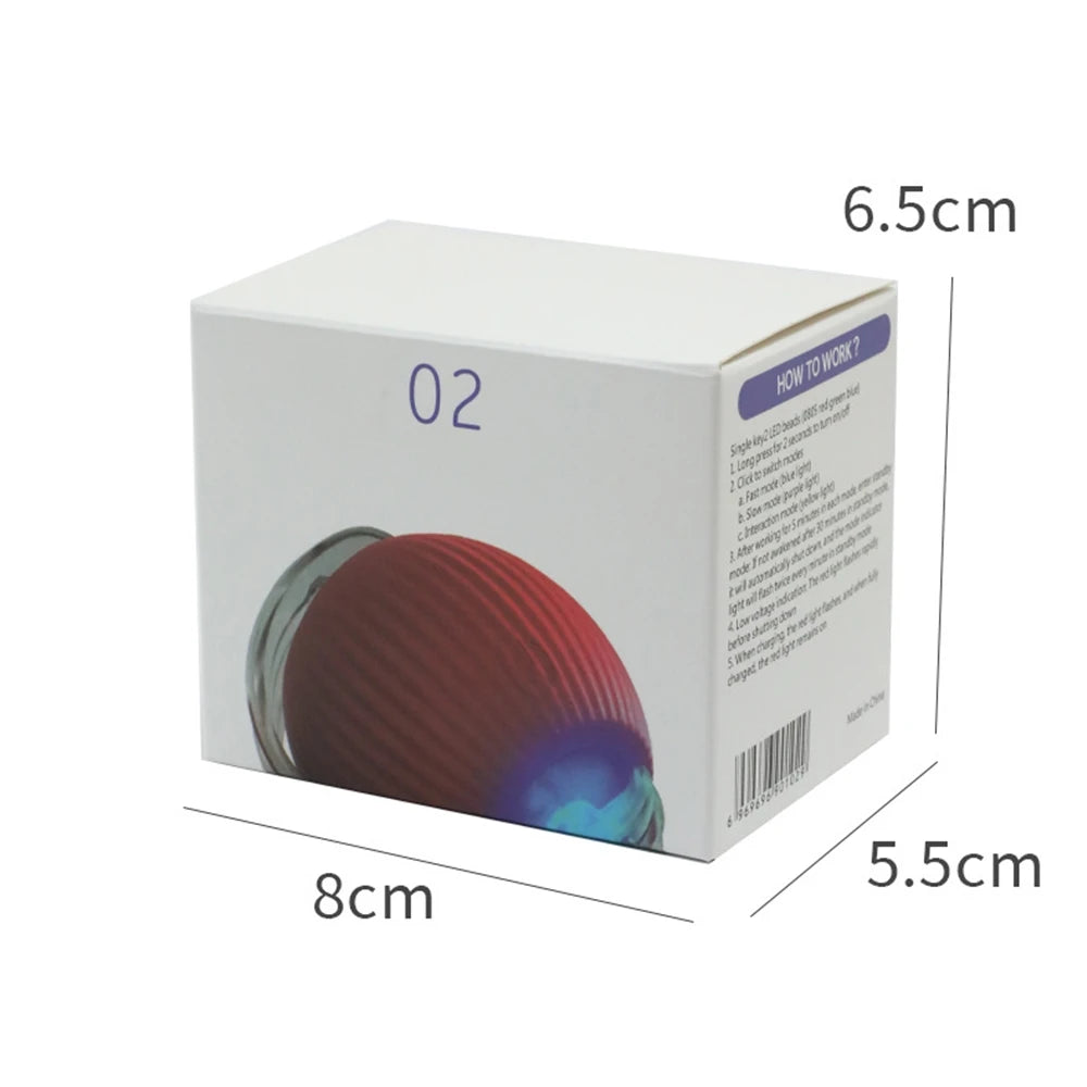 Automatic Rolling Ball with Tail Lamp USB Rechargeable Smart Interactive Cat Ball Toy for Cats Pet Dog Accessories 고양이 장난감