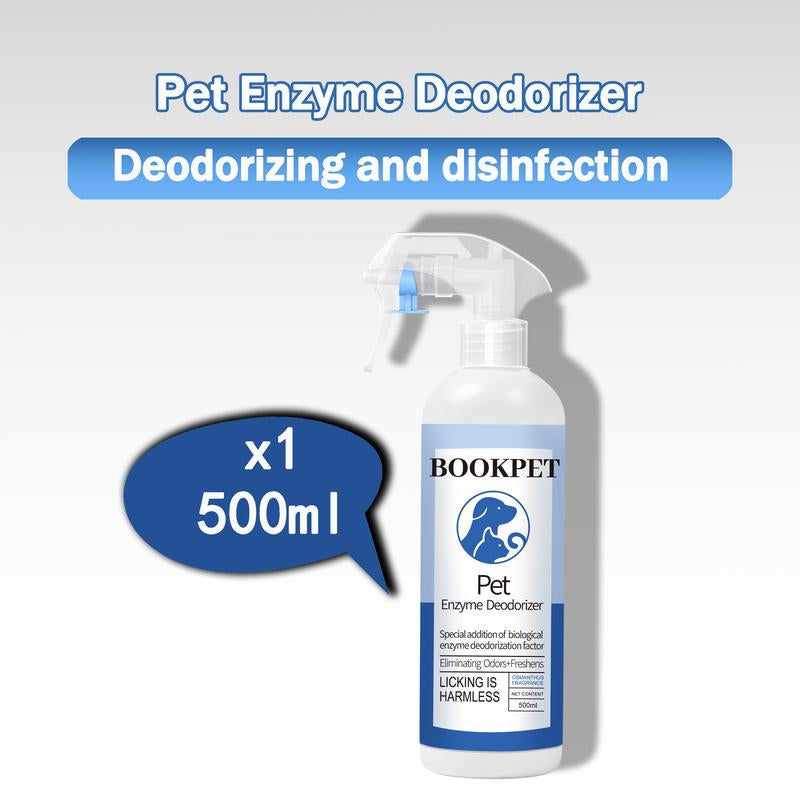 BOOKPET Animal Odor Eliminator Spray-Ready to Use Pet Odor Remover -Secretions, Spray, Feces & Urine Odor Removal – for Dog & Cat -Stain Remover Spray for Carpet, Upholstery, Hardwood, Spot Cleaning-Pure Osmanthus Scent