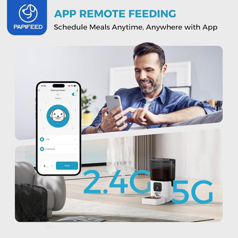 【Newyear2026】5G Wifi Automatic Cat Feeders: Smart Automatic Cat Food Dispenser with Slow Feeding Mode, Detachable for Easy Cleaning, Pet Feeder with Alexa, 1-30 Meals per Day for Multiple Pets (6L/25 Cup) #Tiktokshopfalldealsforyou