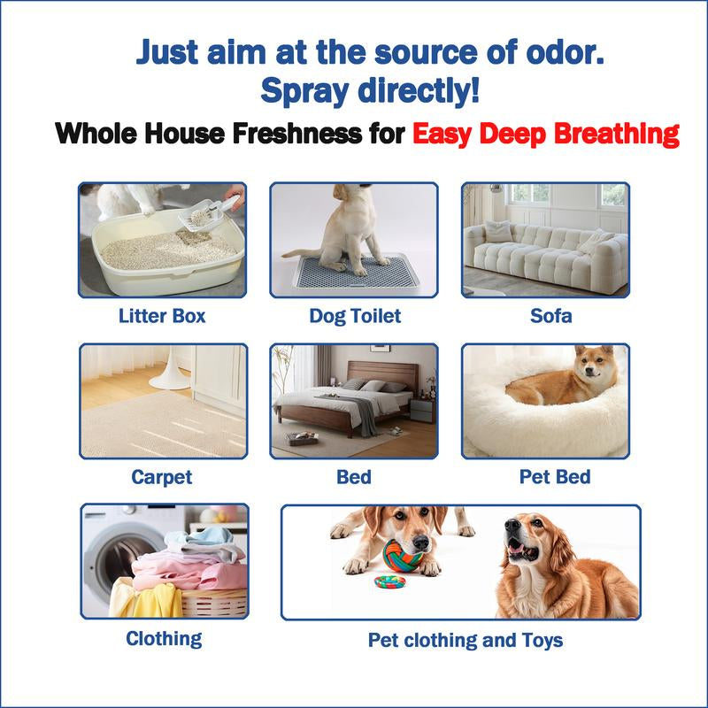 BOOKPET Animal Odor Eliminator Spray-Ready to Use Pet Odor Remover -Secretions, Spray, Feces & Urine Odor Removal – for Dog & Cat -Stain Remover Spray for Carpet, Upholstery, Hardwood, Spot Cleaning-Pure Osmanthus Scent