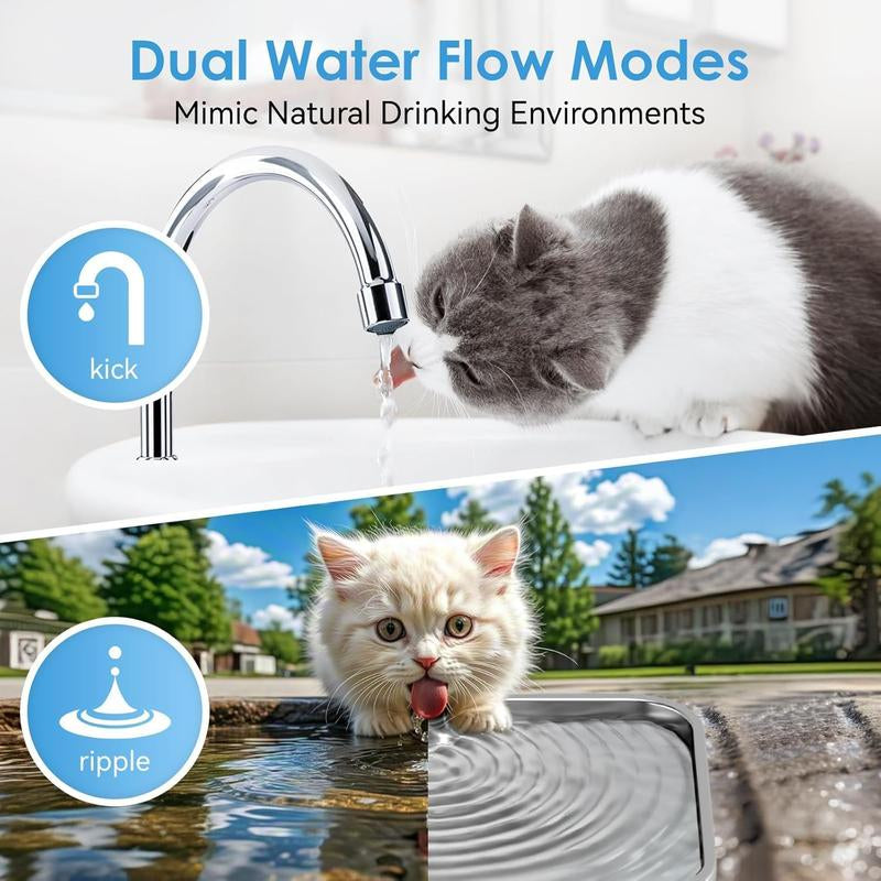 【10,000+ Favorited!】Cat Water Fountain, Flowing Water for Pets to Drink, Quiet Cat Water Dispenser, Automatic Circulating Pet Drinking Fountain for Cats and Dogs, Encourages Hydration