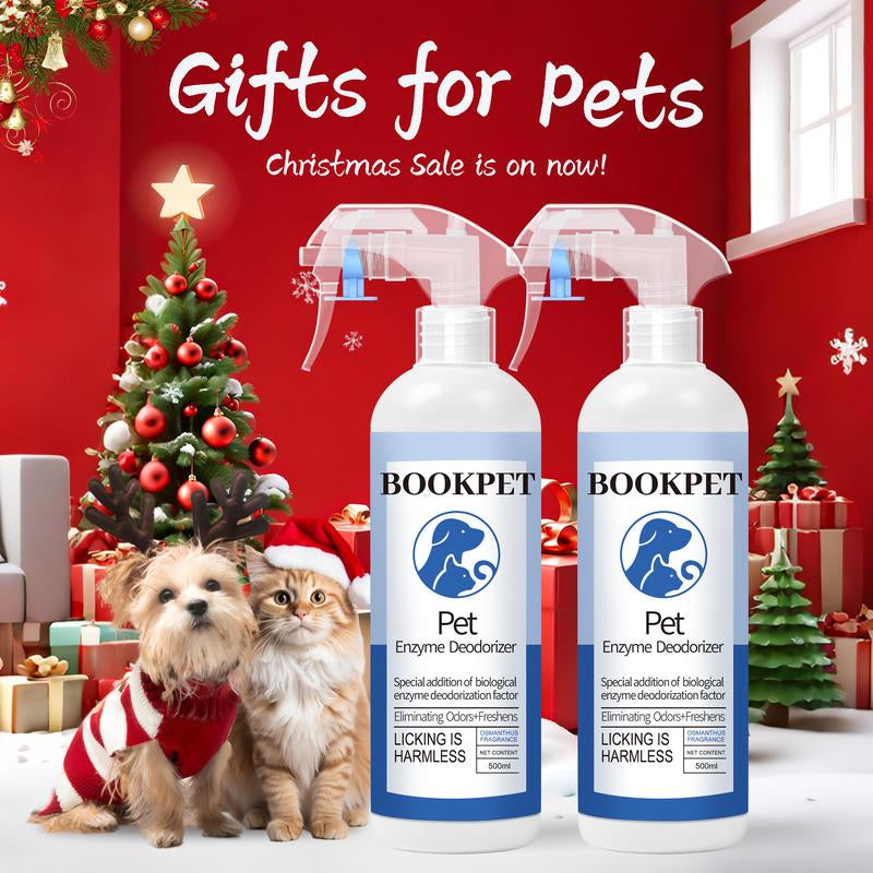 BOOKPET Animal Odor Eliminator Spray-Ready to Use Pet Odor Remover -Secretions, Spray, Feces & Urine Odor Removal – for Dog & Cat -Stain Remover Spray for Carpet, Upholstery, Hardwood, Spot Cleaning-Pure Osmanthus Scent