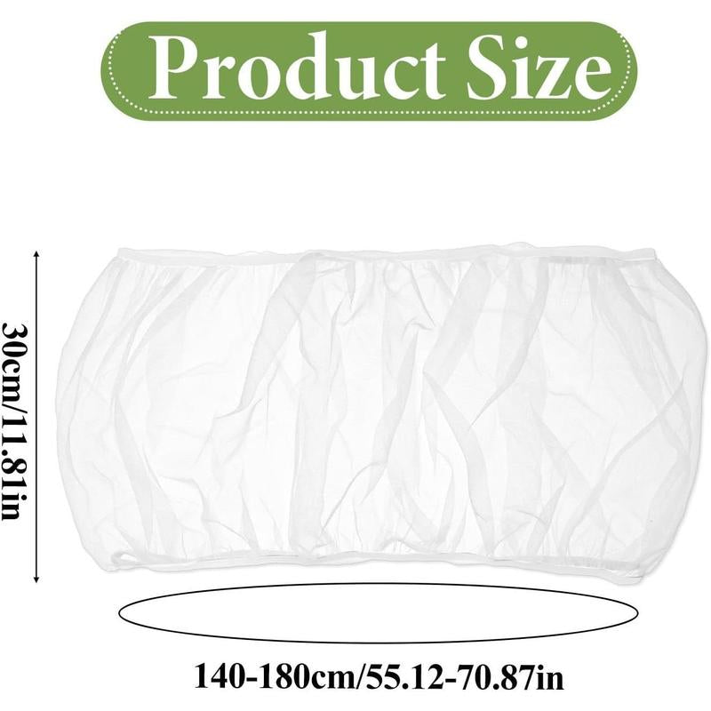 White Adjustable Bird Cage Seed Catcher Net Cover Stretchy Mesh Guard Netting for Parrot Bird Cages