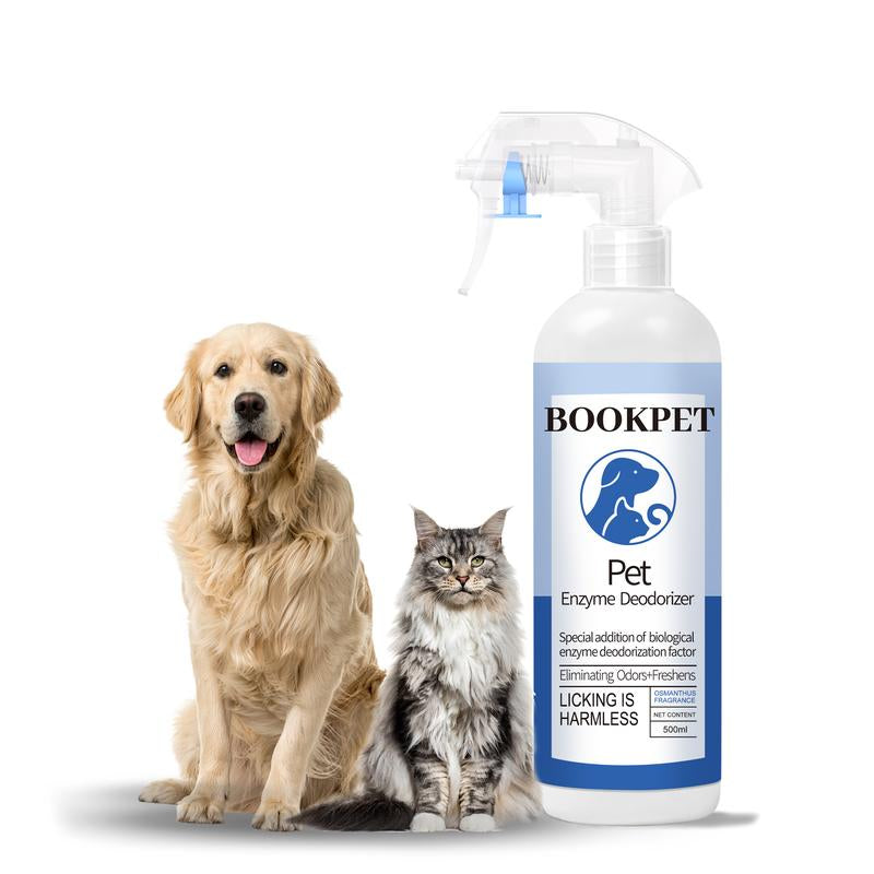 BOOKPET Animal Odor Eliminator Spray-Ready to Use Pet Odor Remover -Secretions, Spray, Feces & Urine Odor Removal – for Dog & Cat -Stain Remover Spray for Carpet, Upholstery, Hardwood, Spot Cleaning-Pure Osmanthus Scent