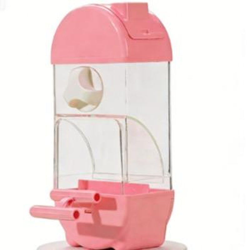 Transparent Acrylic No-Spill Bird Feeders - Automatic Cage Mounted Seed Food Containers with Built-In Perch, Mess-Proof Feeding Station with Clear Food Level Window for Parakeet Budgies Lovebirds Finch Canary
