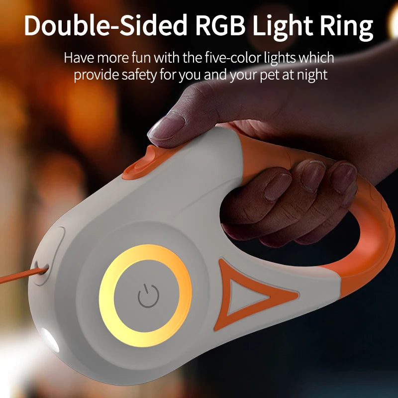 Automatic Retractable Dog Leash LED Luminous Leading Fashion Light Straps for Dog Puppy Pet Flexi Walking Running Lead