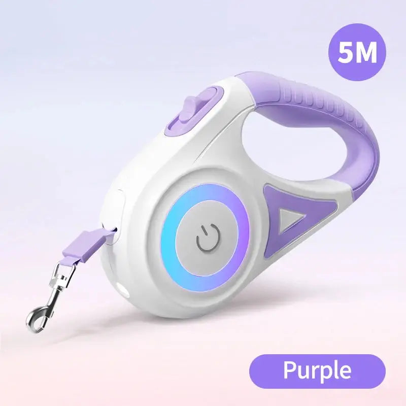 Automatic Retractable Dog Leash LED Luminous Leading Fashion Light Straps for Dog Puppy Pet Flexi Walking Running Lead